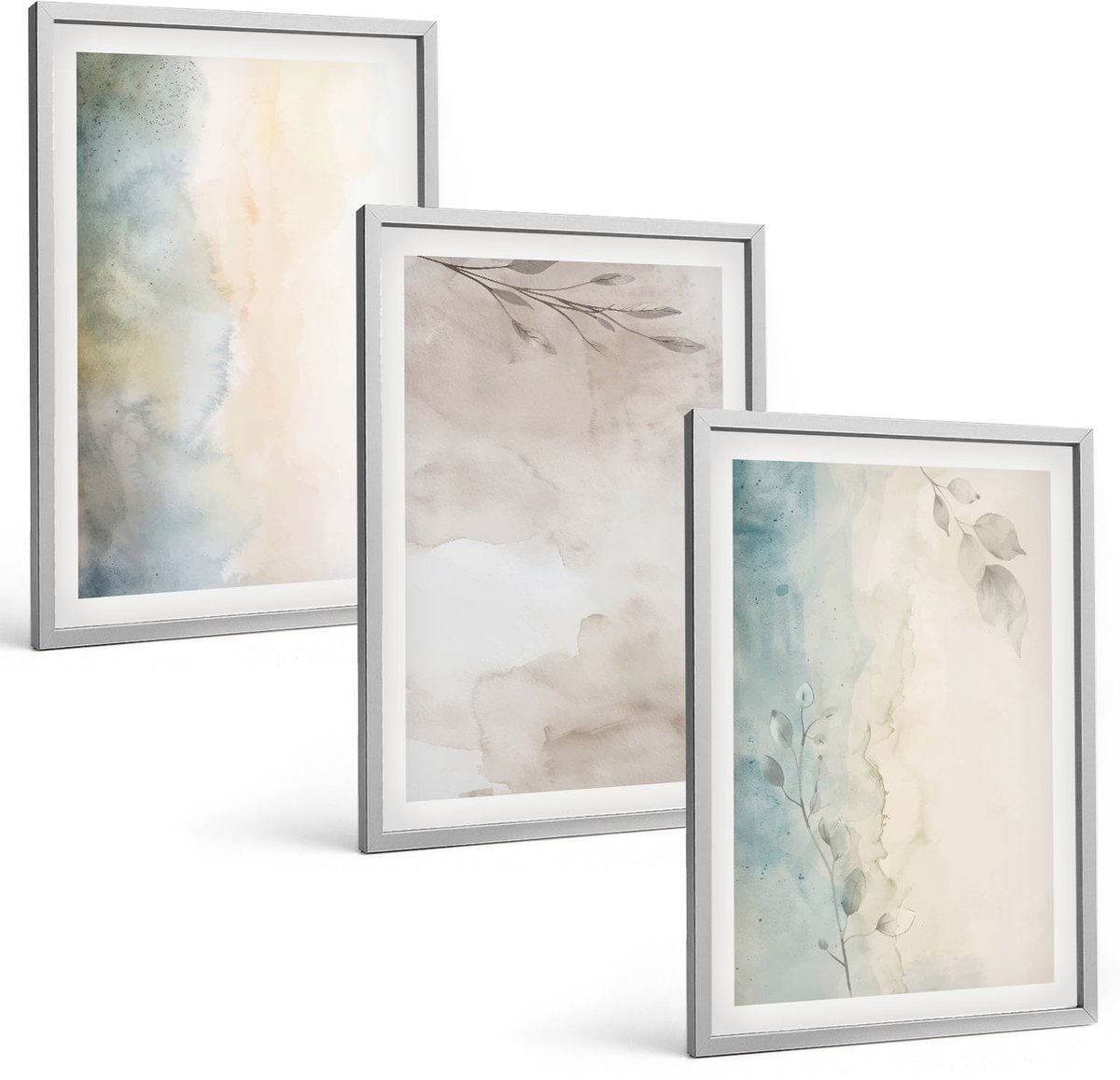 Coloray 3-Delige Schilderij Set - Fijne Aquarelkartonnen - 40 x 60 cm - Decoratieve Schilderijen - Woonkamer - Interieur - Woonkamer Decoratie