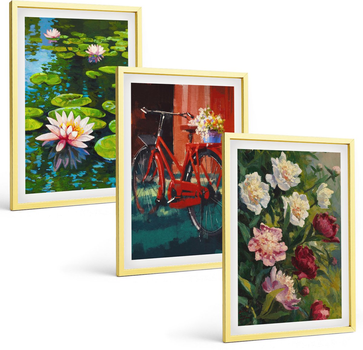 Coloray 3-Delige Schilderij Set - Keukenmotieven En Sappige Sinaasappels - 40 x 40 cm En 40 x 60 cm - Moderne Wanddecoratie - Slaapkamer - Interieur Decoratie