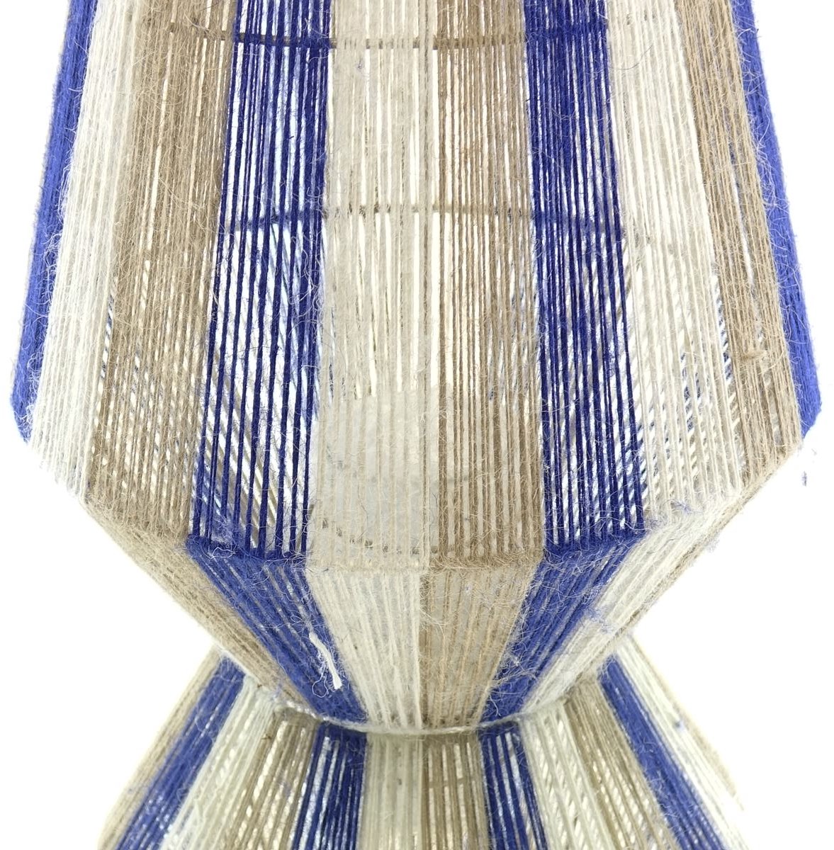 Van der Leeden lantaarn Ø 35 cm hoogte 50 cm naturel wit blauw - jute