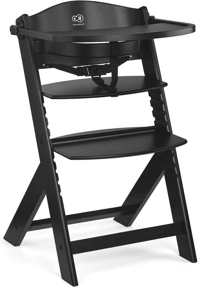 Kinderstoel Kussens - Stoelhoezen Set - Comfortabel Eten - Zachte Stoffering - Universele Pasvorm - Zwart