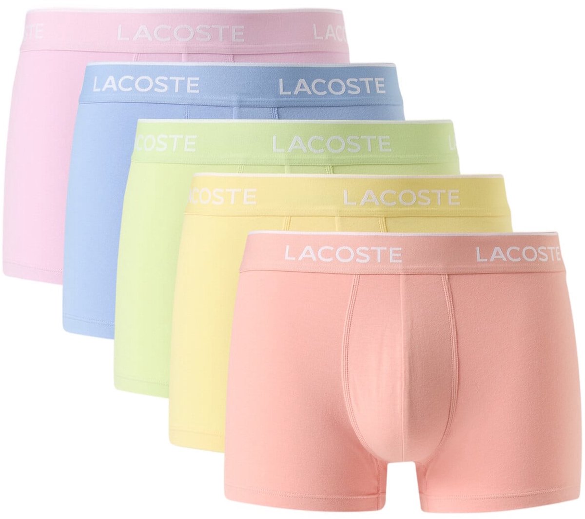 Lacoste Heren Boxershorts Trunks 5-Pack Pastel Multi - maat M