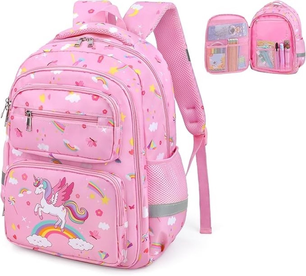 PolkaHome Eenhoorn Kinderrugzak - Lichte Schooltas voor Meisjes en Jongens