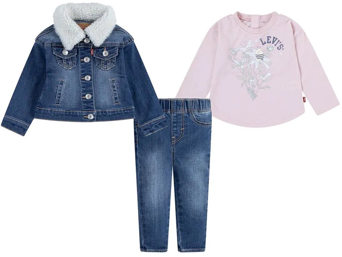Levi´s ® Kids Set Met Lange Mouwen 3 Eenheden 12 Months Meisje Lotus