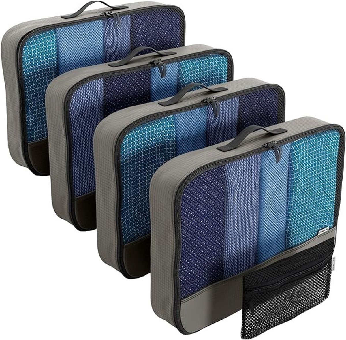 PolkaHome Packing Cubes Koffer Organizer Set, Grijs Groot 5 Stuks