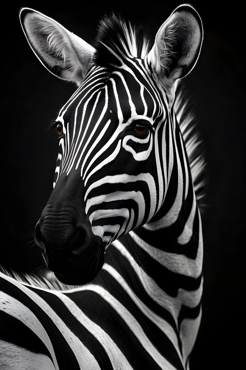 Zebra Poster - Zwart Wit - Dieren - Afrika - posters - formaat 70x100cm - Wanddecoratie - L1279MT