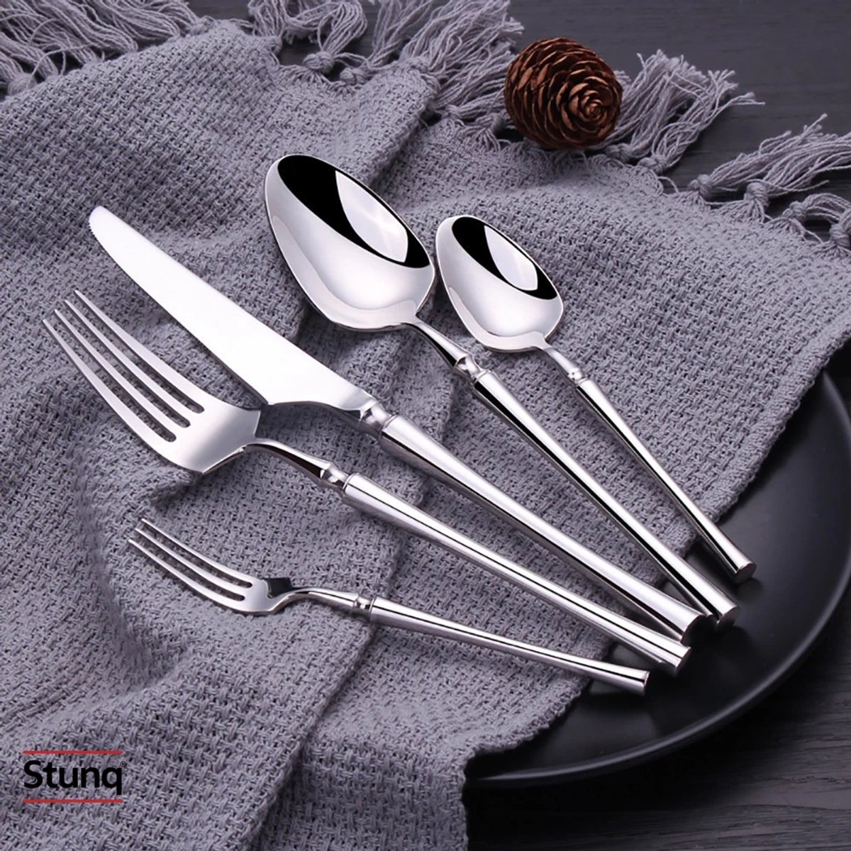 Stunq® 6-delige Bestekset RVS 304 Spiegelglans