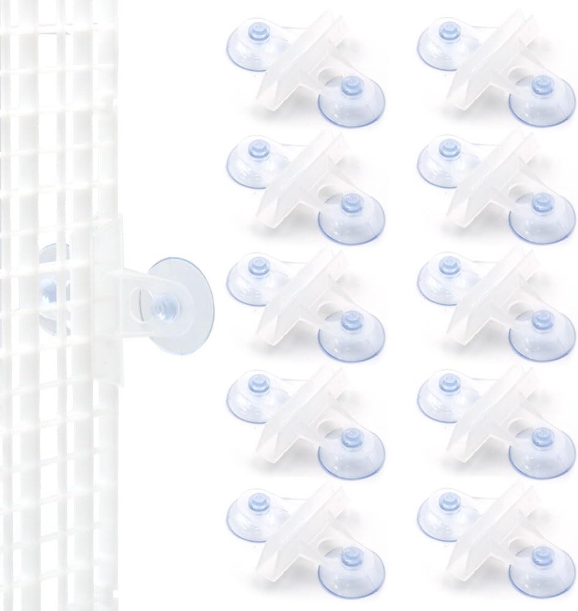 10 stuks- Zuignap voor aquarium- Aquarium zuignapclip - Zuignap Clips -Kunststof zuignappen -slanghouder voor aquarium-aquariumaccessoires- aquariumbenodigdheden-Geschikt voor verwarmingselementen, lampen en waterleidingen-Transparant