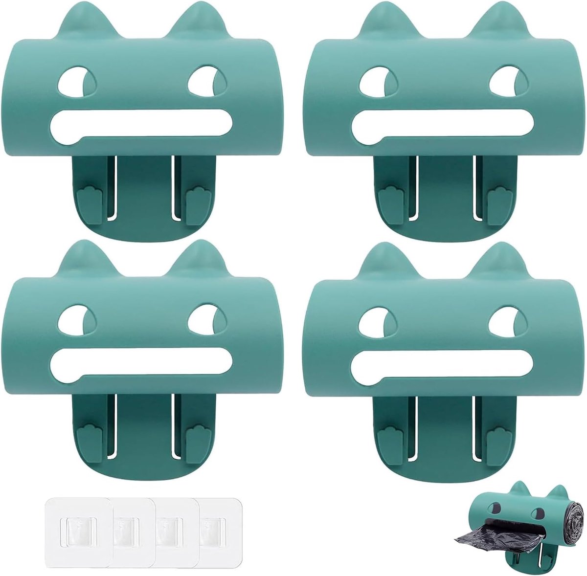 4 stuks- Vuilniszak Dispenser -vuilniszak dispenser houder-vuilniszakdispenser-Afvalzak Houder -Vuilniszak Opbergdoos-Zakjesdispenser-Voor Keuken en Badkamer-Afvalzak Dispenser Houder -keuken accessoires- Wandgemonteerde- Zelfklevend-Blauw