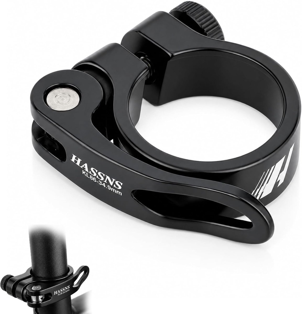 Snelspanner Zadelklem van Aluminium, 3.5 cm, Geschikt voor 1.2/1.2/1.2/3 cm Zadelpijpen, Fietsaccessoire, Zwart, Verstelbare Klem voor Fietsen