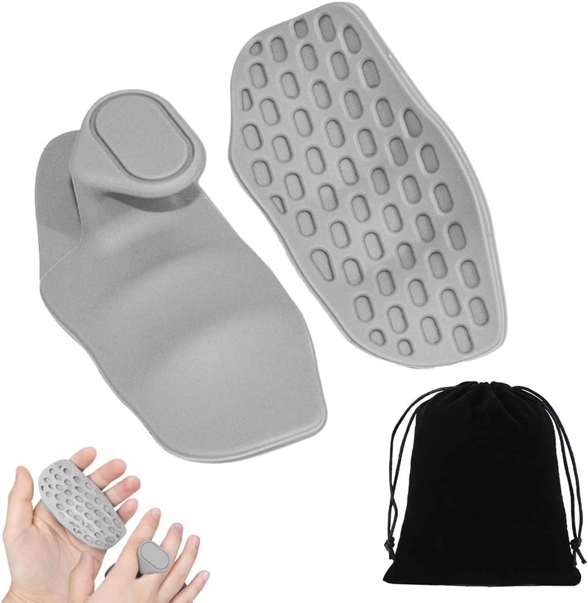 Siliconen Handgrepen voor Krachttraining, Revalidatie, Yoga en Fitness - Unisex - Grijs - 1 Paar