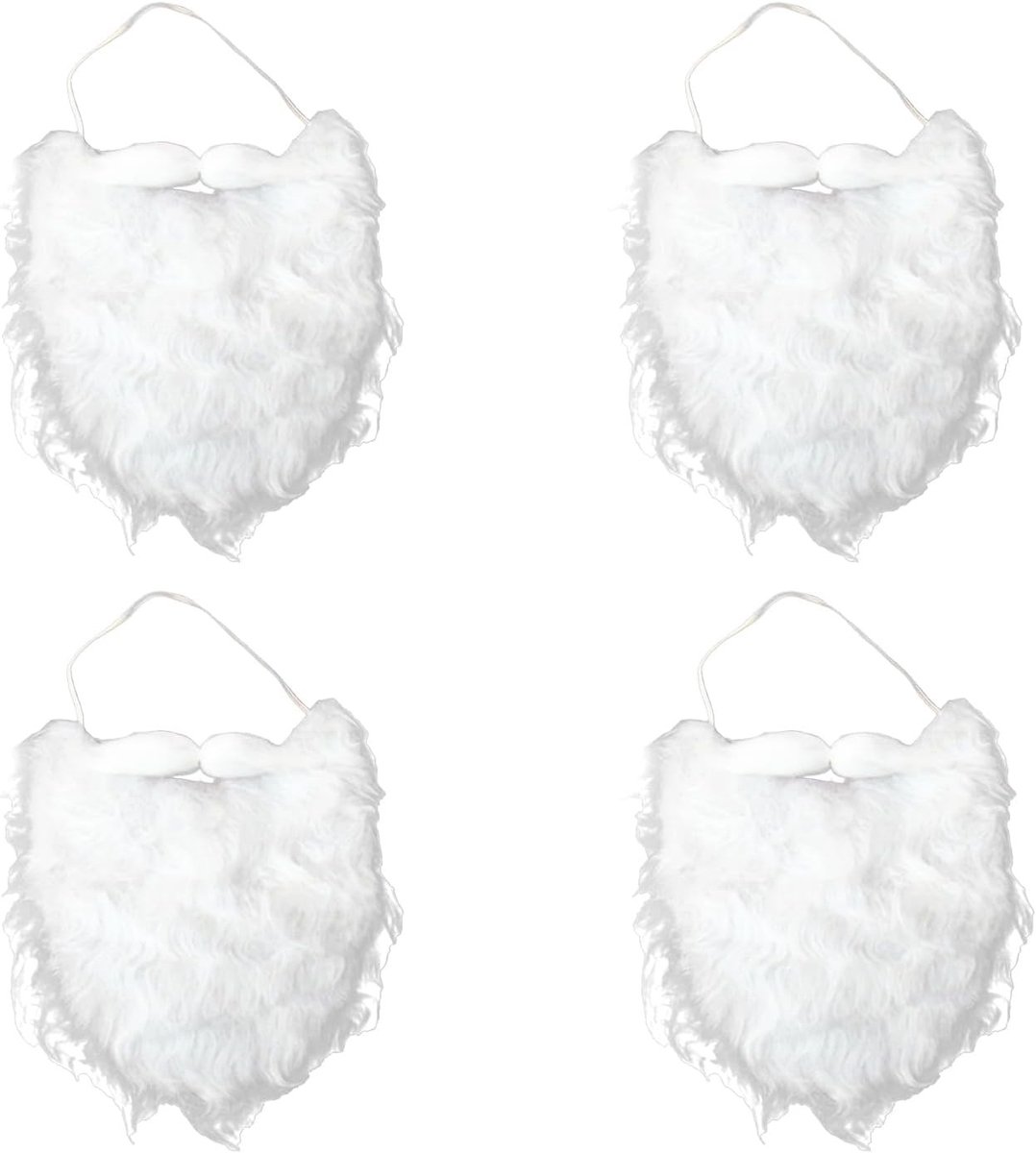 4 Stuks Witte Neppetjes en Snorren voor Kerstman Kostuum Accessoires voor Feestelijke Gelegenheden en Kerstpartijen