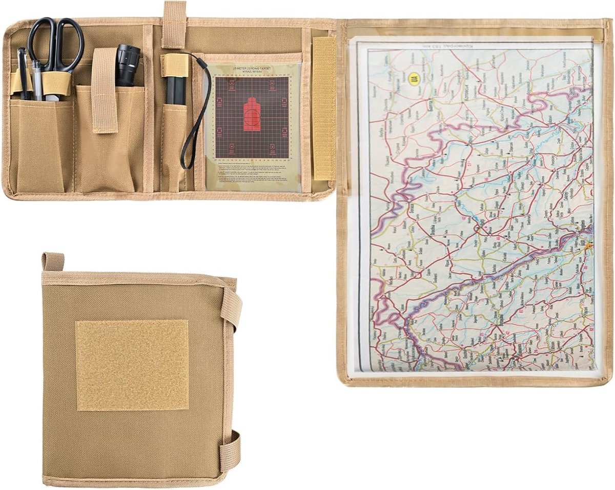 Vouwbare tactische tas met kaartvak, ideaal voor outdoor activiteiten en reizen
