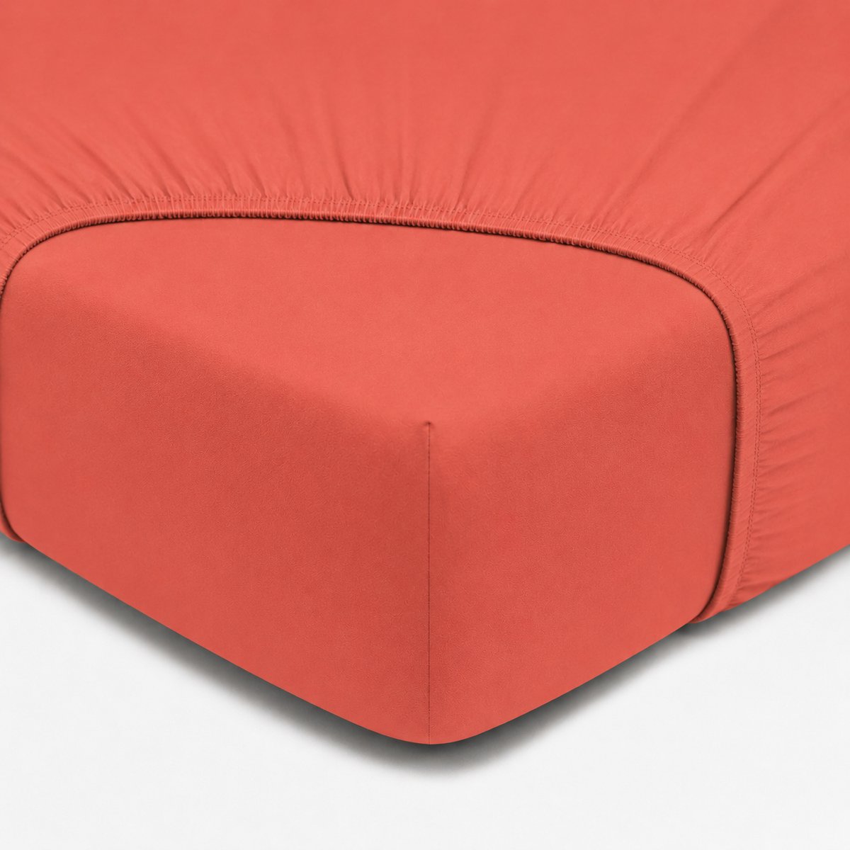 Hoeslaken, 100% Renforcé Katoen, 90x200 cm, Oranje, Zacht & Ademend, Elastische Hoeken tot 30 cm, Katoenen Hoeslaken, Perfecte Pasvorm, De Linde Home