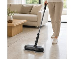 Fameilleur- elektrische dweil- schoonmaak- schoonmaakaccessoires- dweilen- mop- Draadloze Elektrische Dweil | 20W | 60 Min Gebruiksduur |Wasbare Microvezelpads en Schrobpads-Oplaadbaar-Voor Harde Vloeren- vloerreiniger- mopset- mop set vloer reiniger