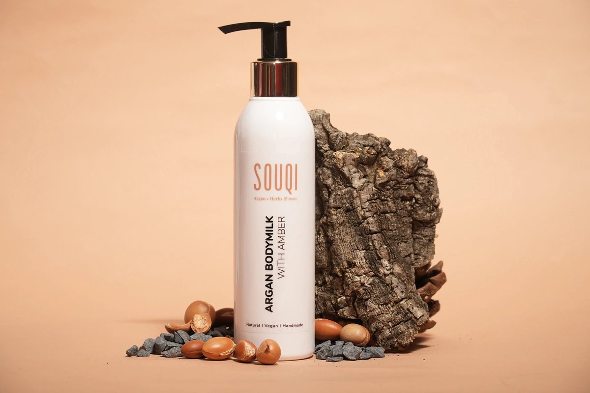 Souqi Argan Bodymilk met Amber 200ml - Hydraterende Bodylotion