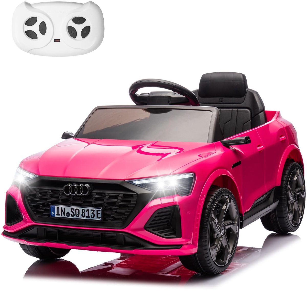 Elektrische Kinderauto - Audi SQ8 E-tron - 12V 4.5A - Afstandsbediening - 2.4GHz - Veiligheidsgordel - Muziekfunctie - Voor Kinderen 3-6 Jaar - Max Snelheid 3-5 km/h - Roze