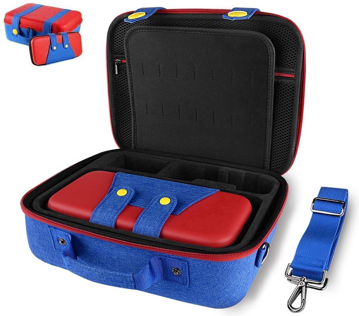 Geschikt voor Nintendo switch accessoires-Case-Geschikt voor Nintendo Switch/OLED-Geïntegreerde draagtas-Draagbare reistas met harde schaal-Geschikt voor Nintendo switch controller-Consoles-Rood en blauw