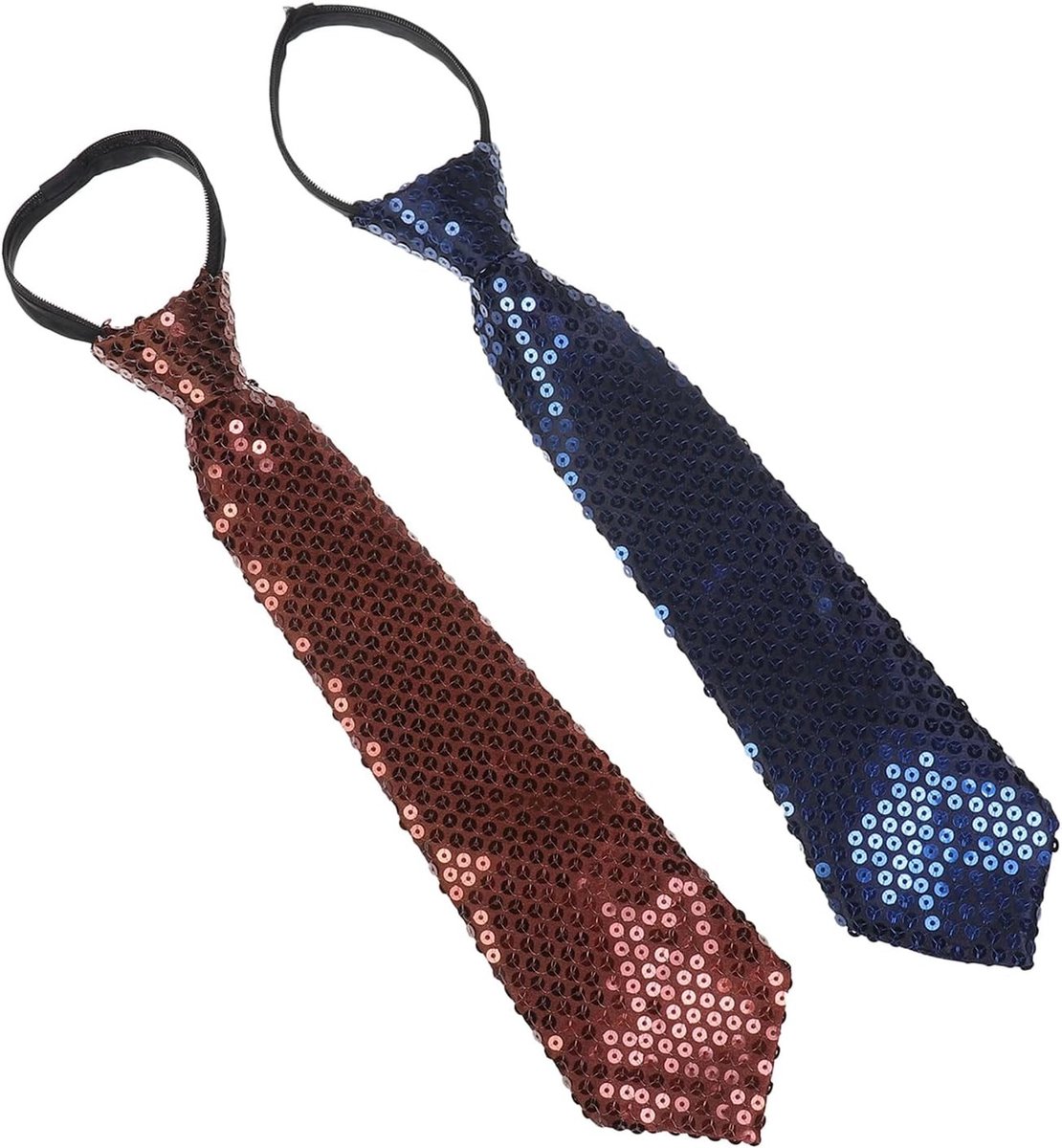 2 Stuks Glanzende Pailletten Verstelbare Voorgebonden Necktie voor Mannen, Perfect voor Feestjes, Dansshows en Podiumoptredens
