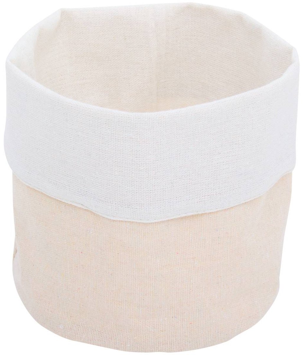 Corbeille à pain ronde en tissu Essentiels D.15cm beige