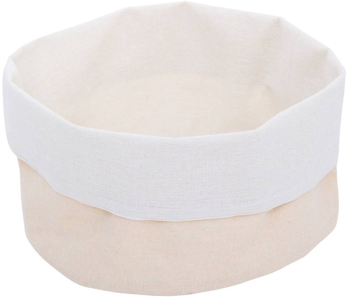 Corbeille à pain ronde en tissu Essentiels D.24cm beige