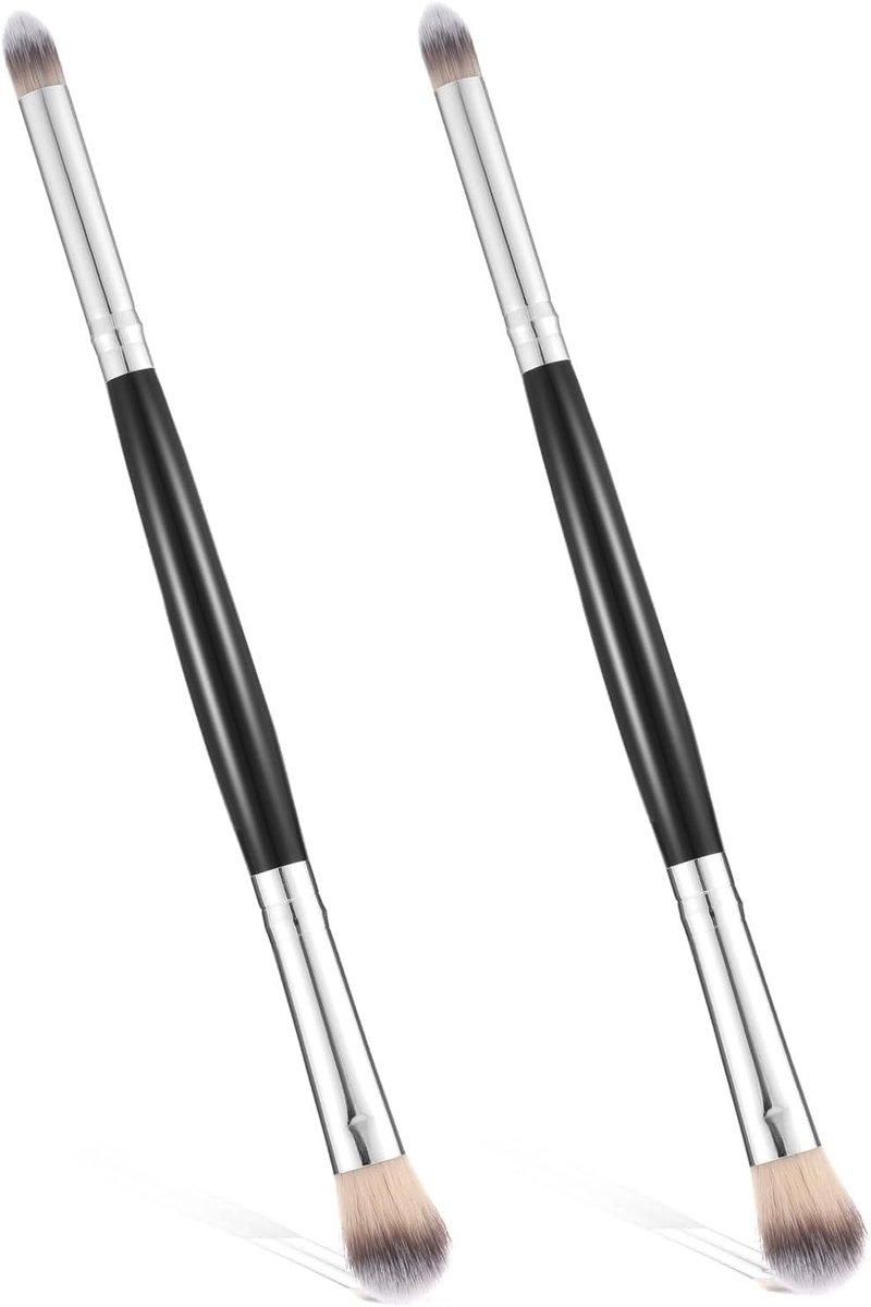 Dubbele neuscontourkwasten en oogmake-upkwasten set voor perfecte oogschaduw en concealer applicatie, 2 stuks