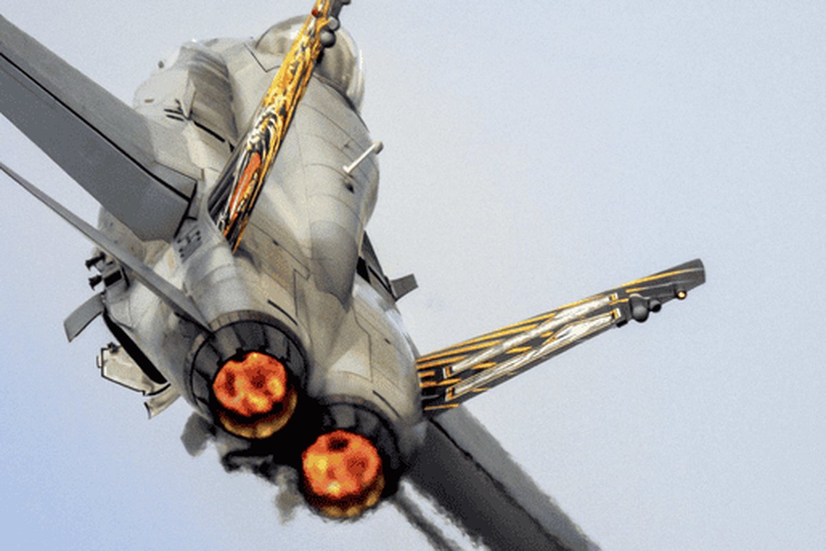 Straaljager Poster - Straaljagermotor - F16 - Fighting Falcon - Actiefoto - posters - formaat 70x100cm - Wanddecoratie - L1400SFA