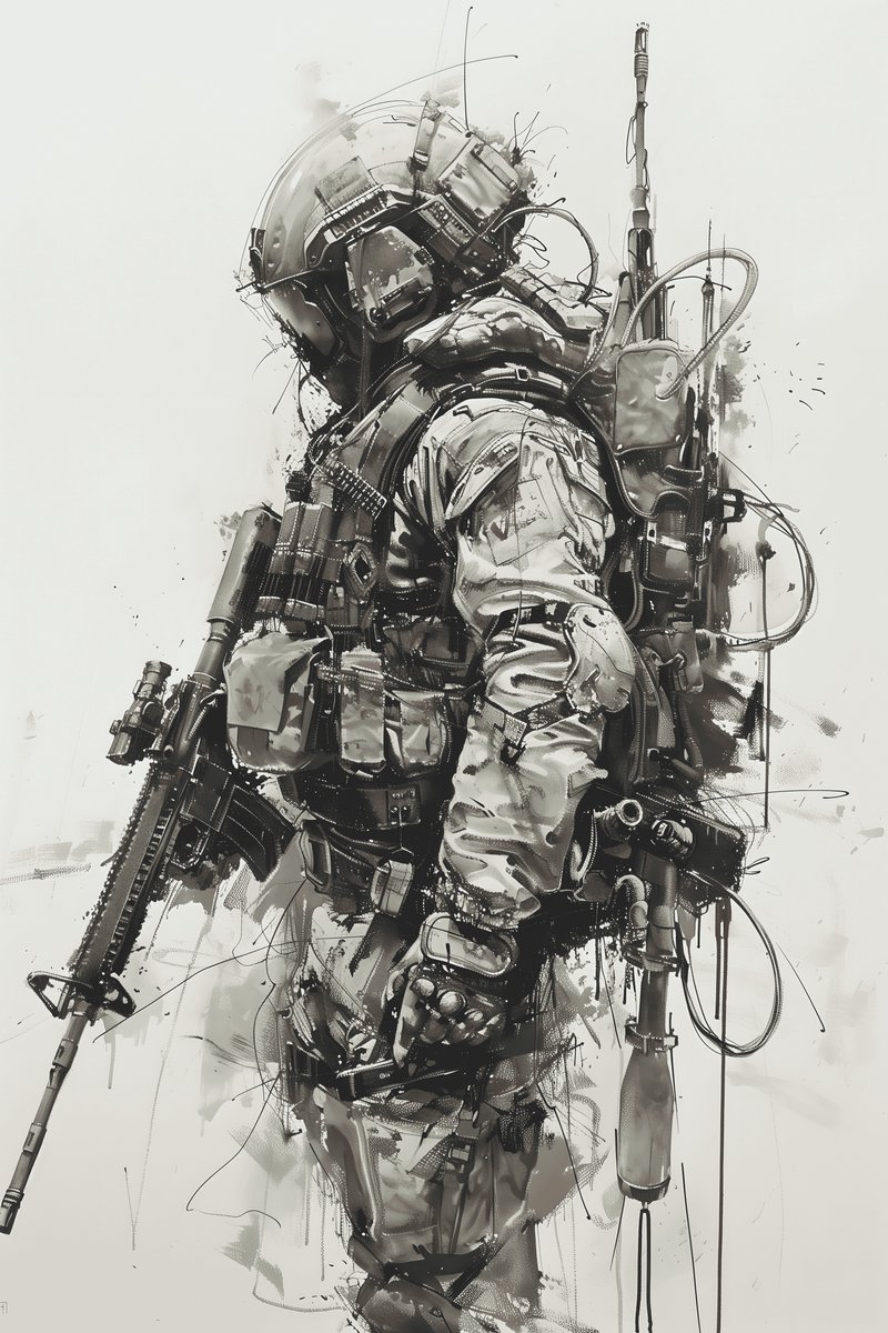 Oorlogssoldaat Poster - Oorlog - Soldaat - Militaire - Historische - Strijder - posters - formaat 70x100cm - Wanddecoratie - L2789MT