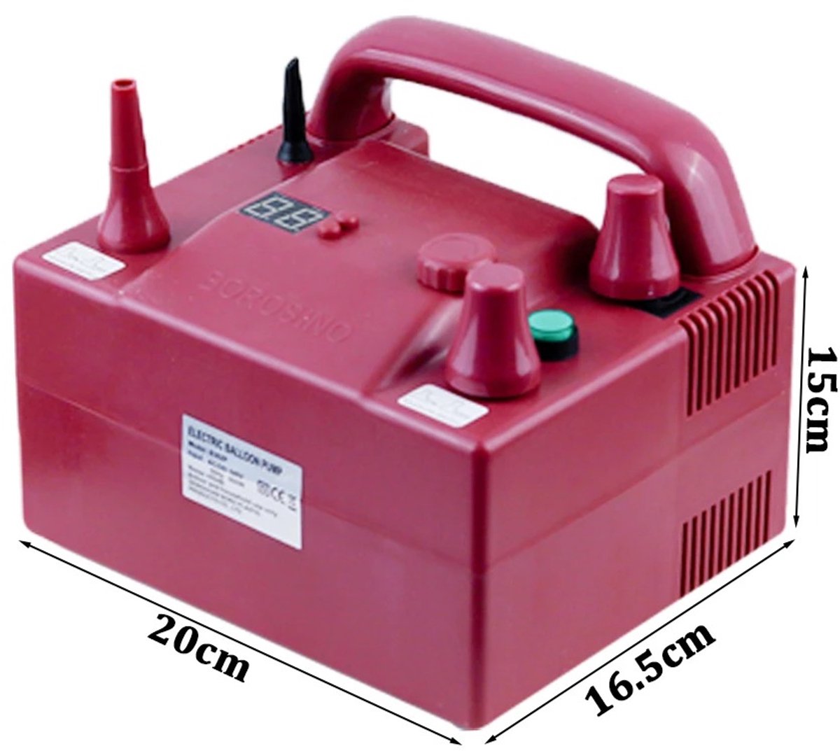 DeltaMerch Elektrische Ballonnenpomp - Ballonpomp - Luchtpomp - 680W - 220V - Compact en Draagbaar - Breed inzetbaar - Rood