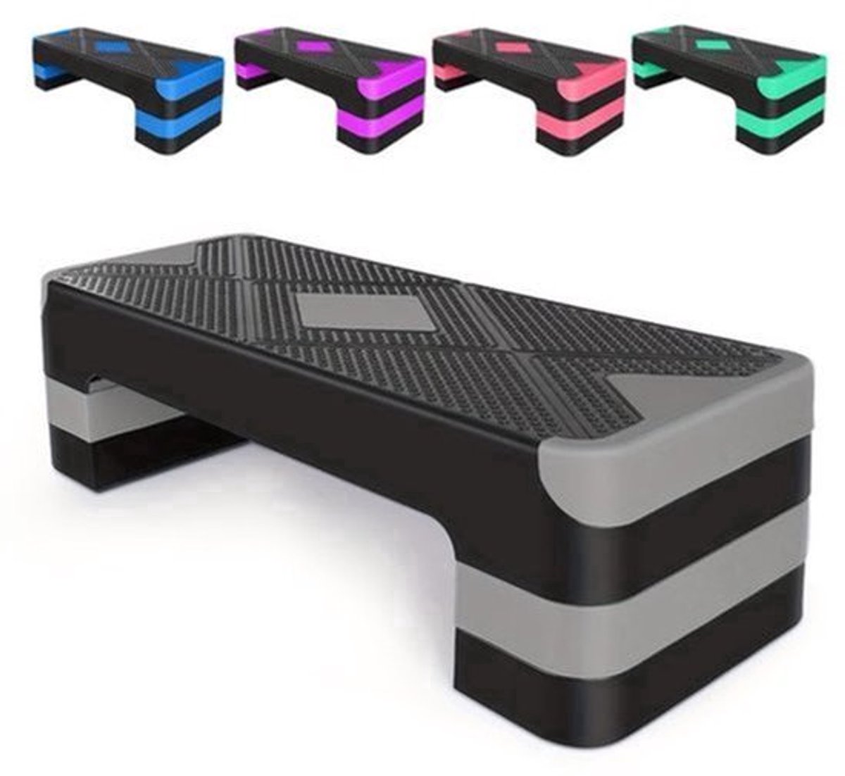 Fitnessbank – Halterbank – Trainingsbank – Buikspierbank – Bench Press Bank – Verstelbare Hoogte – Aerobics Step Platform – Antislip Voetpads – Duurzaam IJzer – Compact & Draagbaar – Grijs