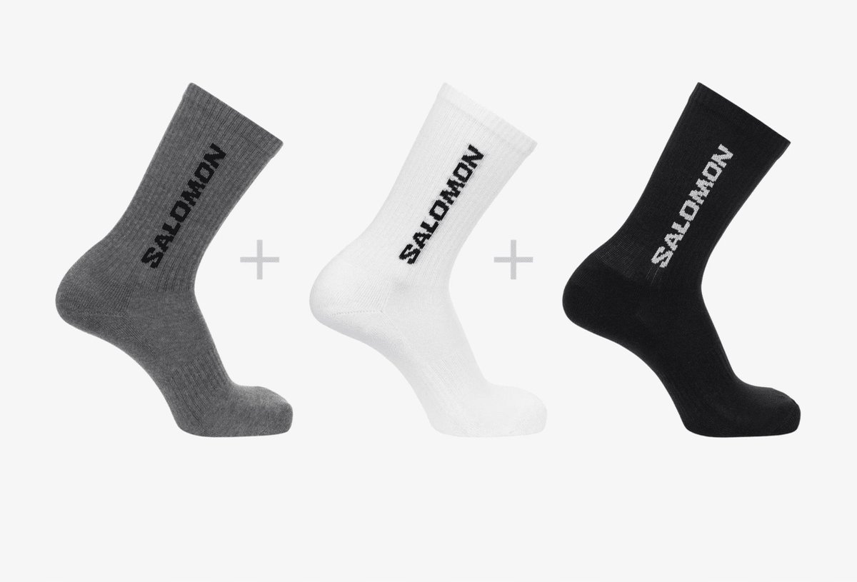Salomon Everyday Crew Sokken 3-Pack Comfortabel & Modieus Multicolor