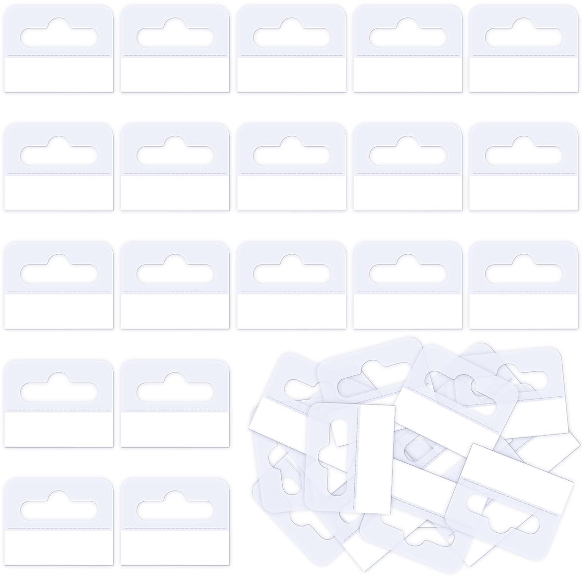 100 transparante zelfklevende ophangtabs, met sleufgat voor kantoor, thuis, verkoopartikelen, winkelpresentaties (4 cm - ShopVlot