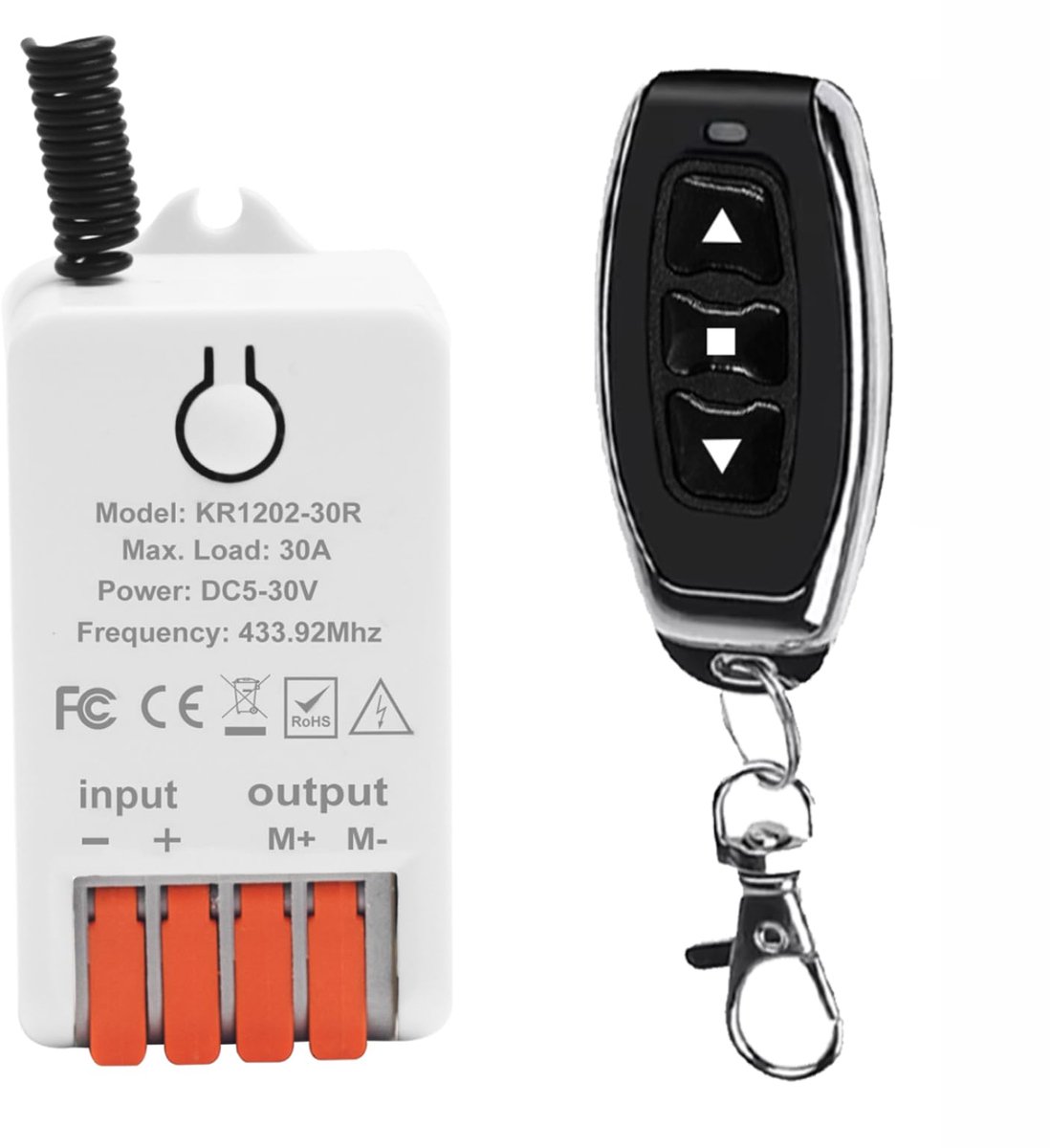 QIACHIP Draadloze motor, afstandsbediening, schakelaar, DC 12 V, 24 V, 30 A, relais, ontvanger, controller met - ShopVlot