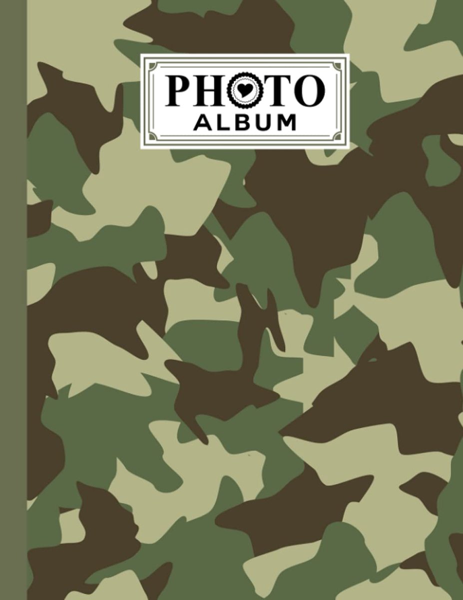 Photo Album: Camo Print Album, Large Photo Albums with Writing Space Memo, Extra Large Capacity Picture Album, Family - ShopVlot
