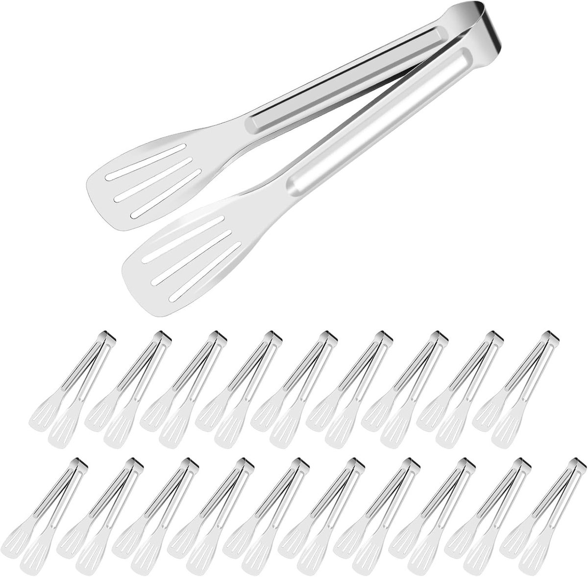 Set van 20 Serveerlepels, 6.9 Inch Keuken Tangen voor Buffet, Salades, Barbecue en Feestjes, Ideaal voor Pasta, Taarten en Candy Bars