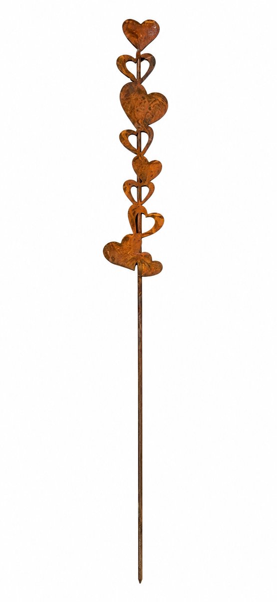 Tuinsteker roestig,hartjes,decoratief