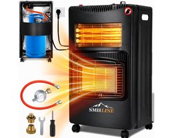 SMH LINE® Gaskachel - Mobiele Gaskachel - 2-in-1 - 4200W en 1200W infrarood Warmtestraler - 3…