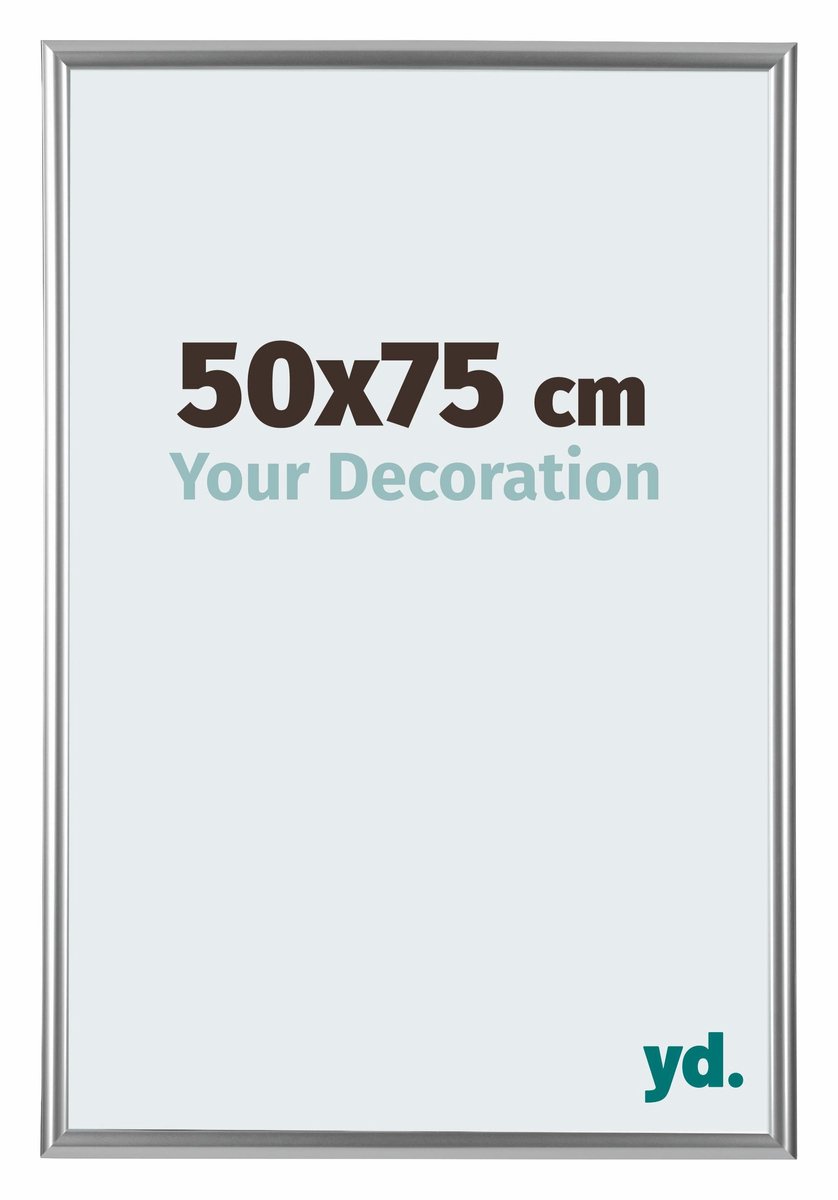 yd. Your Decoration - Fotolijst 50x75 cm - Kunststof - Zilver - Bordeaux