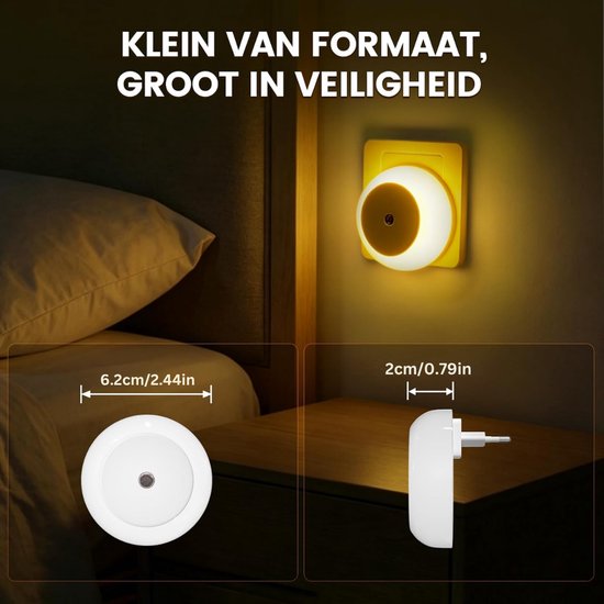 DYVNS® Stopcontact Lampje - Stekkerlamp Instelbare Helderheid - Stekker Lamp - Met Schemeringssensor - 2 Stuks van DYVNS® — afbeelding 4