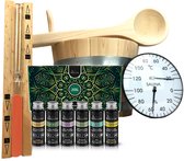 Sauna zandloper, emmer. hygrometer en geuren - Beauty & Care - 1 Set. new