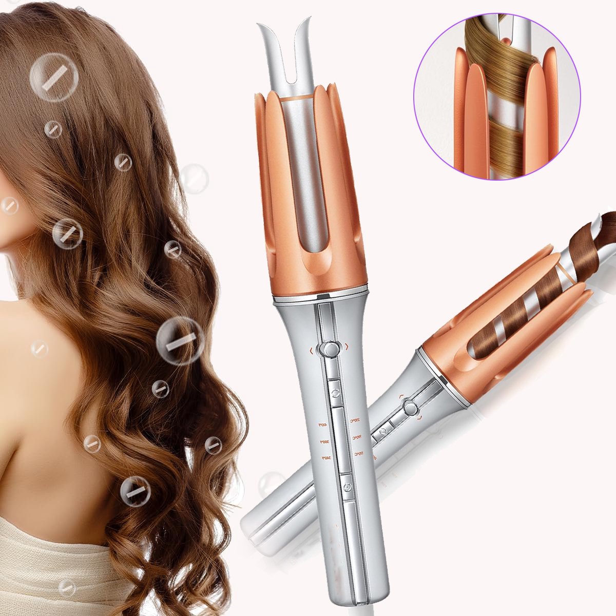 Automatische Krultang - Zelfdraaiende Krultang Voor Haarstyling - Haarkruller Met 3 Temperatuurniveaus