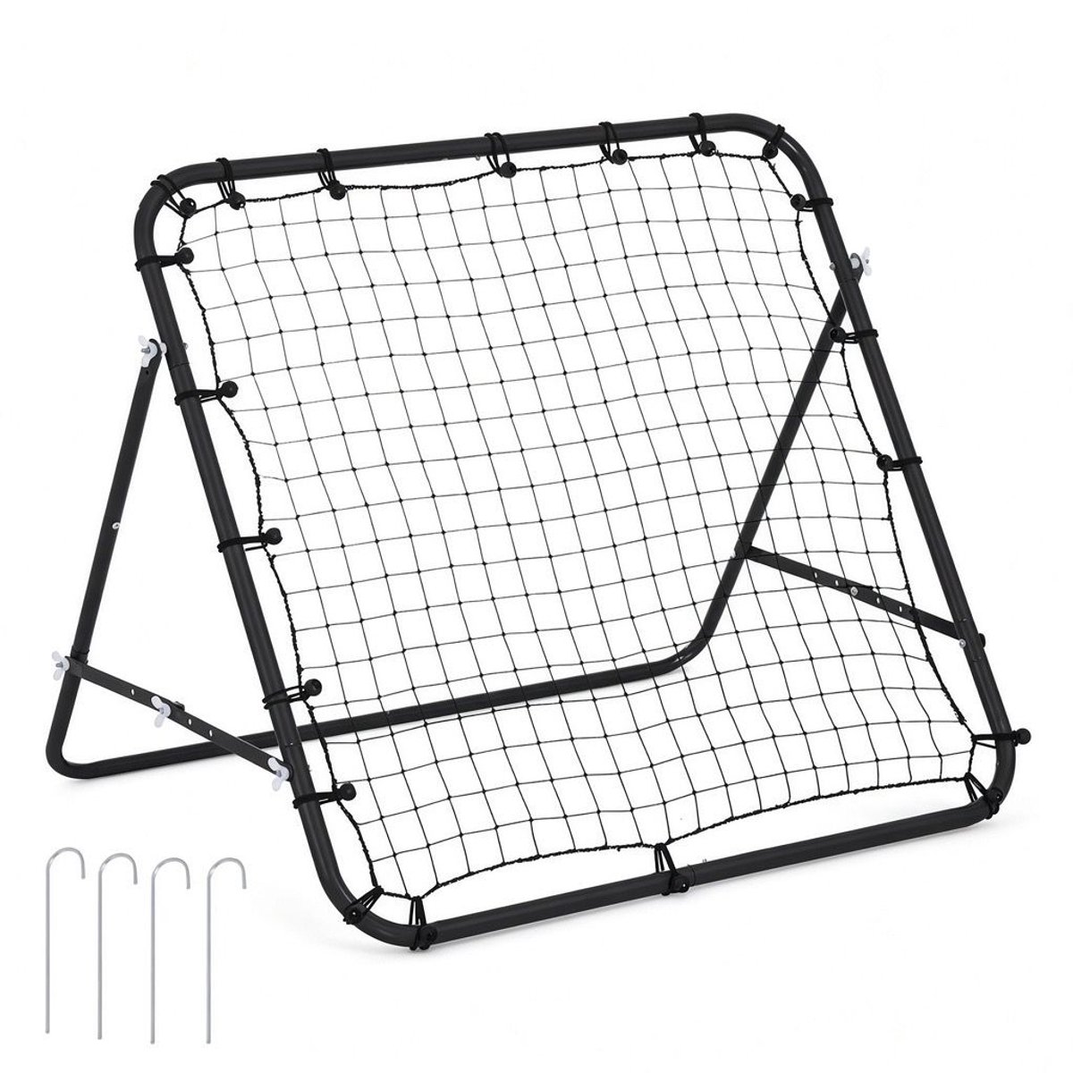 Atlasyx rebounder - Rebounder voetbal - Sportartikelen - Sportnet - Sport materiaal - Verstelbare hoek - 96 x 80 x 96 cm - Zwart
