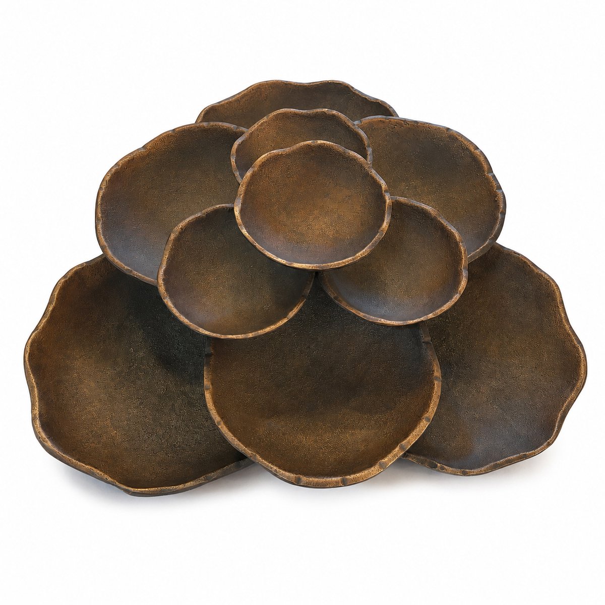 SENSE, Aluminium Schaal Lotusbloem – Sieradenschaal – Meerlaags Bloemdesign – Vintage Brons