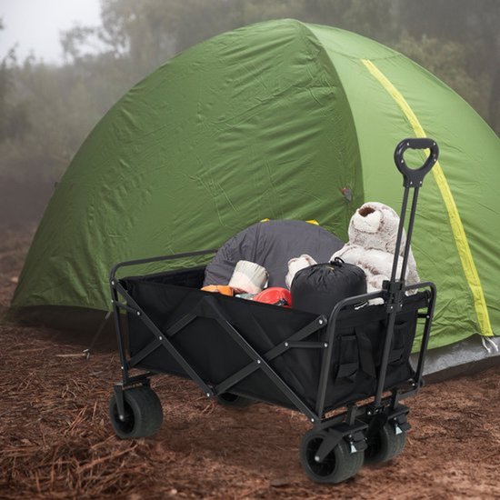 Popalino® - Bolderkar XL - Opvouwbaar - 180KG Draagkracht - Draaibare Wielen - 90 x 52 x 96 CM - Verstelbaar - Zwart — afbeelding 4