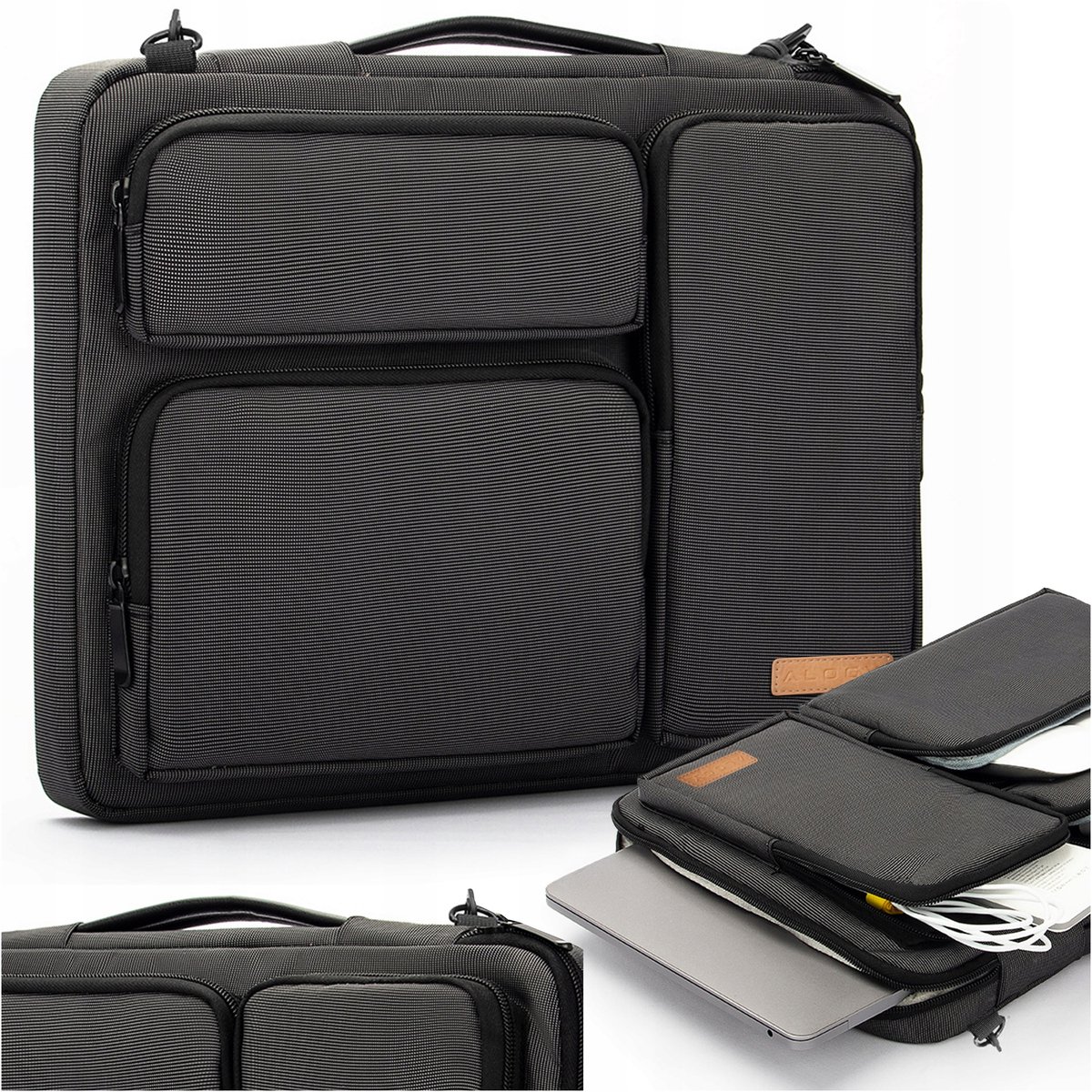 Alogy Zwarte Laptoptas 15.6" Zakelijk Waterdicht met Pouch