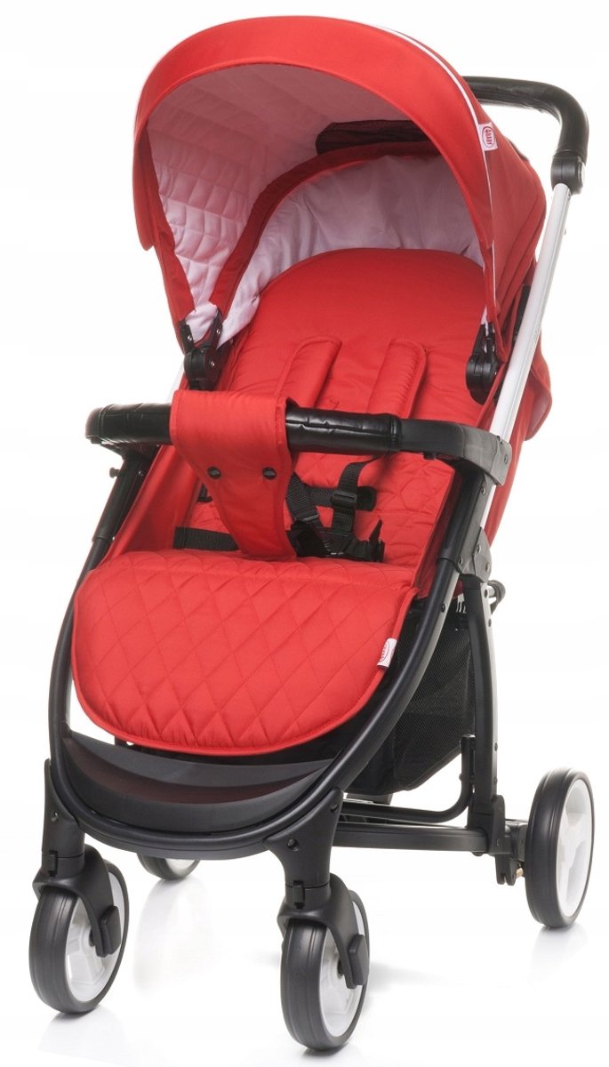 4BABY Atomic kinderwagen - lichtgewicht, rood, inclusief voetenzak