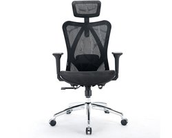 SIHOO M57 Ergonomische Bureaustoel met 3D-Armleuningen&Verstelbare Lendensteun-Premium Mesh Design voor Kantoor/Thuiswerken - 150kg Draagvermogen - 8cm Hoogteverstelling-3 Standen Kantelmechanisme (110°/116°/126°)-SGS/BIFMA Gecertificeerd——Zwart