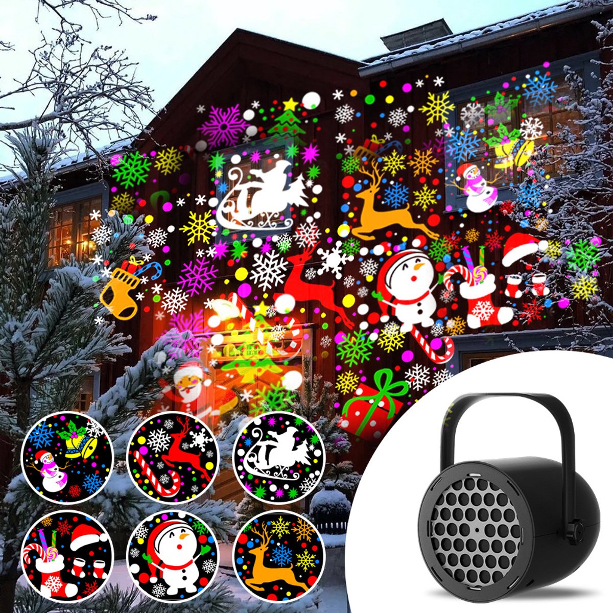 Kerstprojectorlamp - Led kerstprojector - Hd projectorlamp - Usb gevoede mini projectorKerstcadeau - Decoratieve verlichting voor Kerstmis - Geschikt voor plafonddecoraties terrasdecoraties wanddecoraties - Zwart