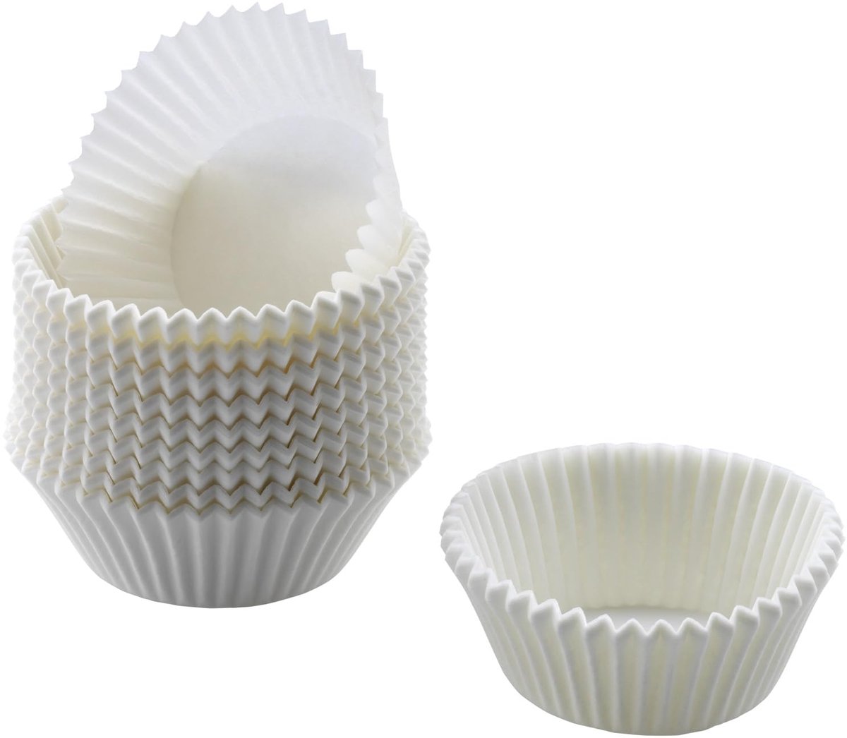 Muffinvormpjes, papier, wit, 200 stuks, standaardformaat 7 cm, cupcake-vormpjes, vetdicht, ideaal voor zoete en hartige muffins