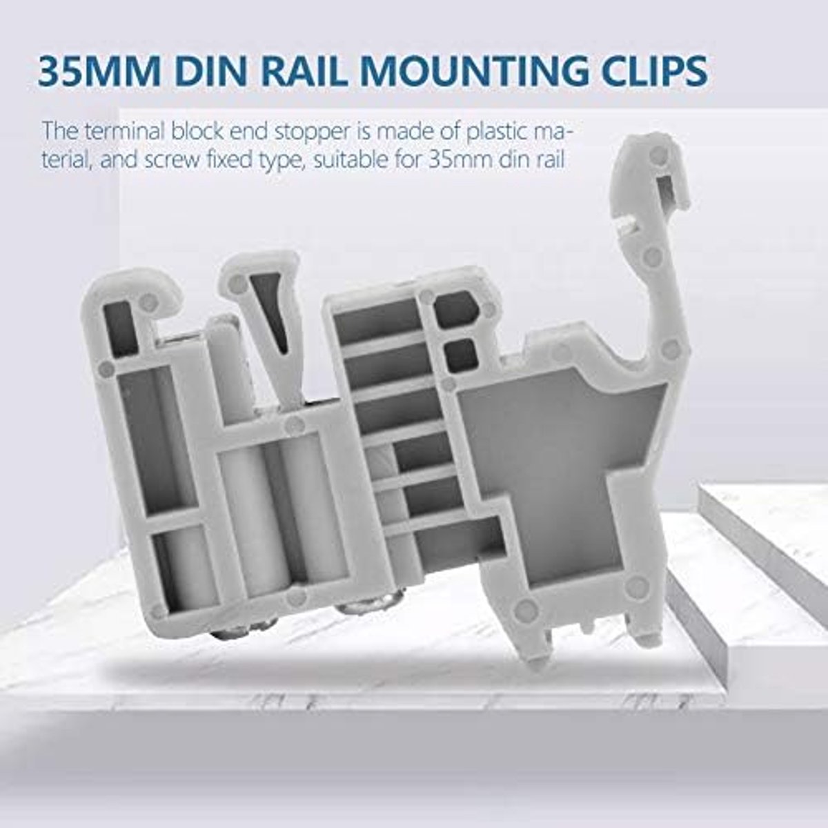 50st 35mm Din Rail Terminal Din Rail Stops Block End Stopper Montage Clips Grijs (Model 13)