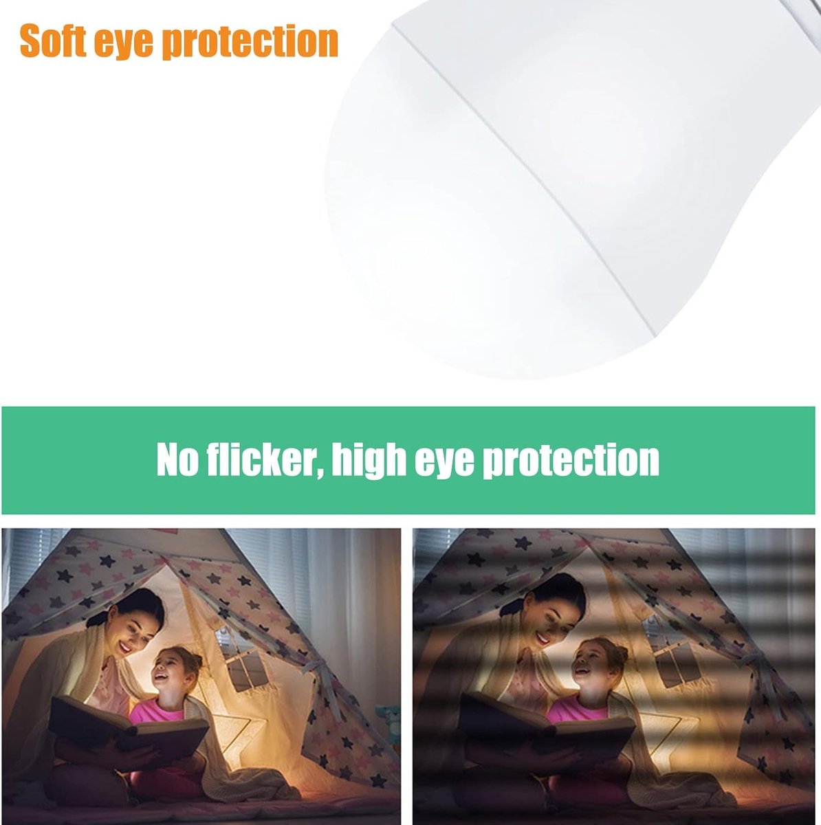 LED-lamp met Haak, voor Thuisverlichting, Kamperen, Koken, Werken, Lezen, Schuren, Kippenhokken, Noodgevallen en Stroomuitval